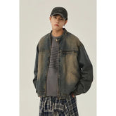 Threebooy Small niche retro washed vintage denim jacket men's spring autumn clothing new loose casual jacket for men's top